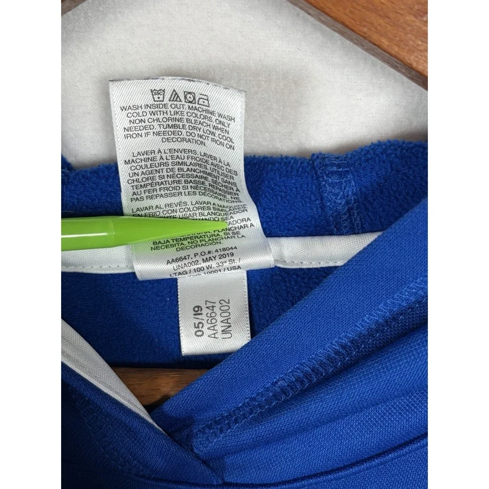 Adidas Hoodie Sweatshirt Pullover Youth Large 14/16 Blue White 3 stripes Gym